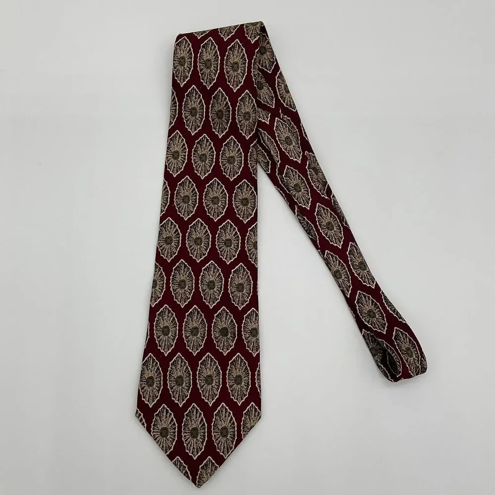 UNICEF Mens Necktie Tie Silk Handcrafted Medallion Hand Carved‎ Boat Made USA